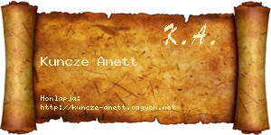 Kuncze Anett névjegykártya
